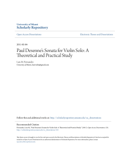 Paul Desenne`s Sonata for Violin Solo: A