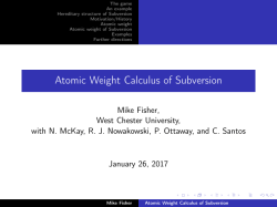 Atomic Weight Calculus of Subversion