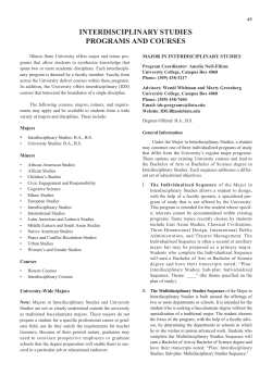 interdisciplinary studies programs and courses