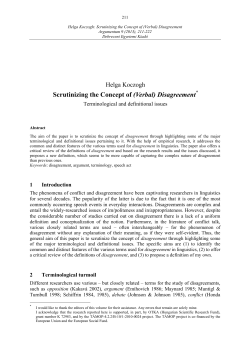 Scrutinizing the Concept of (Verbal) Disagreement