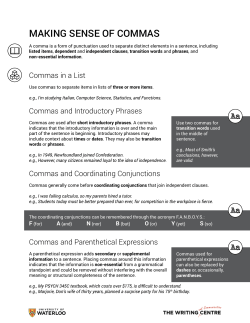 Making Sense of Commas