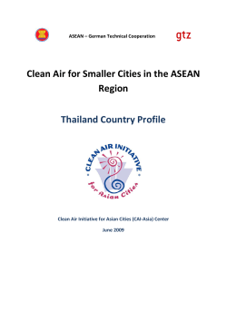 Thailand Country Profile - Clean Air for Smaller Cities in the ASEAN