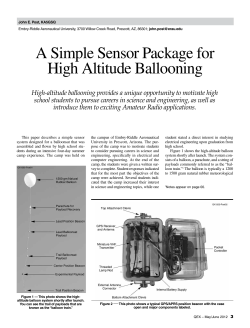 A Simple Sensor Package for High Altitude Ballooning