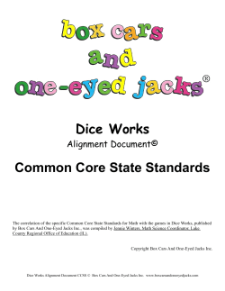 Dice Works Common Core State Standards