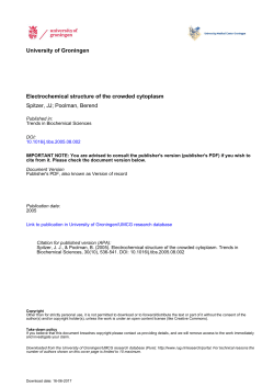 Electrochemical structure of the crowded cytoplasm Spitzer, JJ