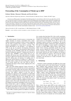 Forecasting of the Consumption of Metals up to 2050This Paper was