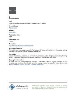 Walking the City: Manhattan Projects [Research and Debate]