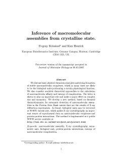Inference of macromolecular assemblies from crystalline state