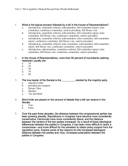 Test 1: The Legislative Branch/Second Nine Weeks