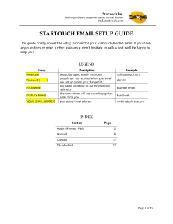 STARTOUCH EMAIL STARTOUCH EMAIL SETUP GUIDE TUP GUIDE
