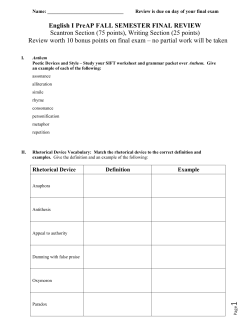 FALL SEMESTER FINAL REVIEW