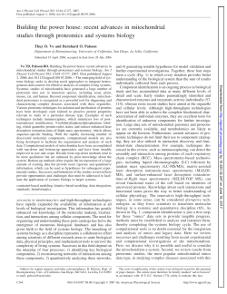 Building the power house: recent advances in - AJP-Cell