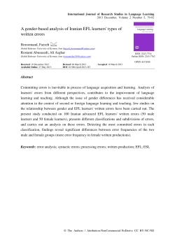 A gender-based analysis of Iranian EFL learners` types of written