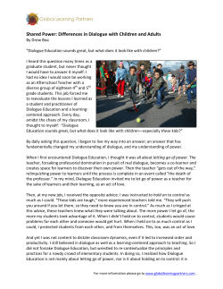 Shared Power: Differences in Dialogue with Children and Adults