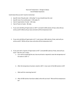 Heat and Temperature: Changes of phase End of Module Questions