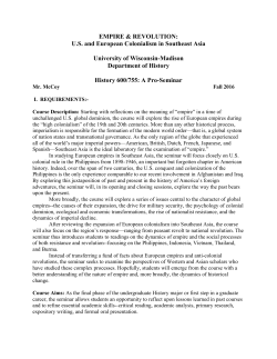 Syllabus 2016  - Department of History