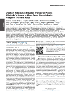 Effects of Vedolizumab Induction Therapy for Patients