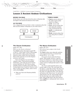 Lesson 2 Ancient Andean Civilizations