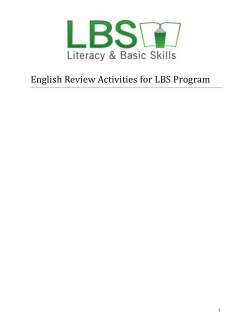 English Review Activities for LBS Program