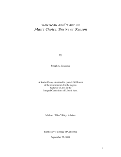 Rousseau and Kant on Man`s Choice: Desire or