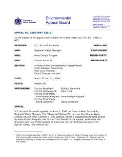 2002-WAT-028(b) V. C. Richard Baravelle v. Regional Water Manager