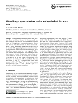 Global fungal spore emissions, review and synthesis of literature data