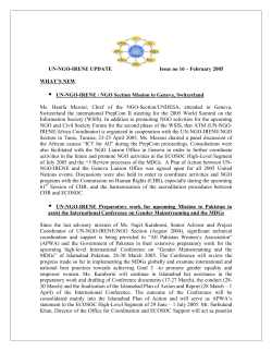 UN-NGO-IRENE Update No. 16 - United Nations Information Centres