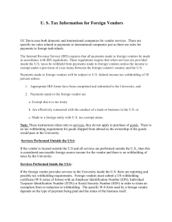US Tax Information for Foreign Vendors