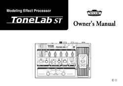ToneLab ST Owner`s Manual