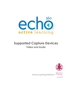 Echo360 ALP Supported Capture Devices List
