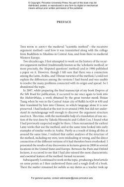 PREFACE This book is about the medieval &ldquo;scientific method&rdquo;&mdash;the