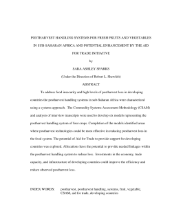 postharvest handling systems for fresh fruits and vegetables in sub