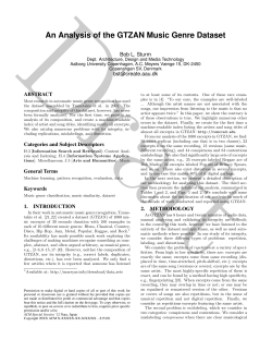 An Analysis of the GTZAN Music Genre Dataset