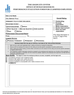 Performance Evaluation for Classified Employees