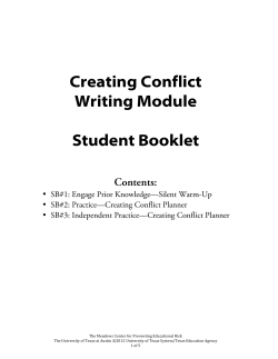 Creating Conflict Writing Module Student Booklet Contents