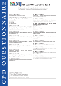 CP DQ UES TI O NN AIRE - South African Medical Journal