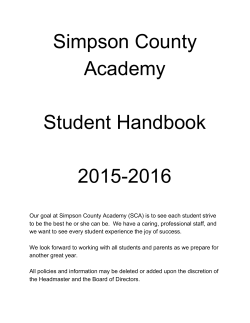 Simpson County Academy Student Handbook 20152016