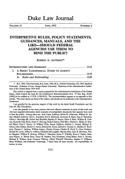 Interpretive Rules, Policy Statements, Guidances, Manuals, and the