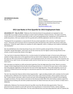 OCU Law Ranks in First Quartile for 2013 Employment Stats