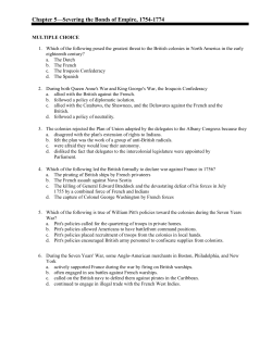 Chapter 5&mdash;Severing the Bonds of Empire, 1754