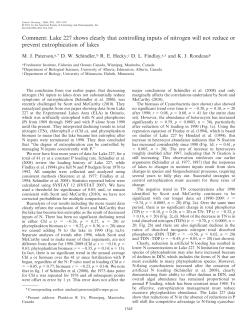 Lake 227 shows clearly that controllin