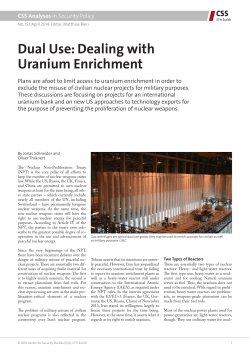 Dual Use: Dealing with Uranium Enrichment