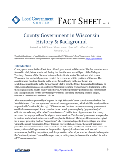 County Government in Wisconsin - For Your Information