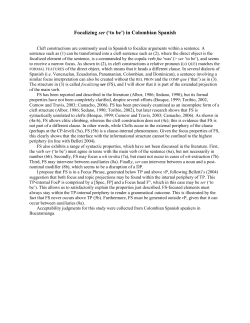 Focalizing ser (`to be`) in Colombian Spanish