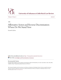 Affirmative Action and Reverse Discrimination