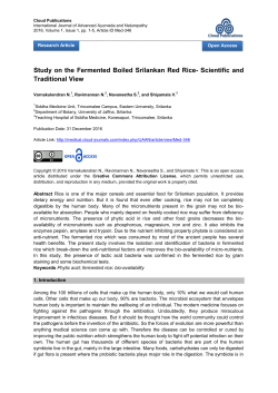 Study on the Fermented Boiled Srilankan Red Rice