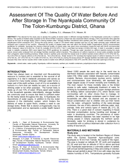 Assessment Of The Quality Of Water Before And After