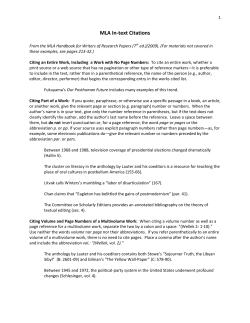 MLA In-text Citations