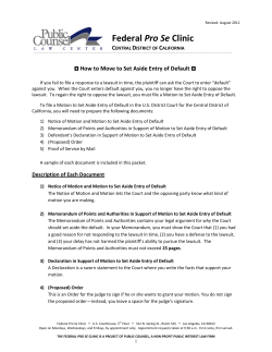 How to Move to Set Aside Entry of Default