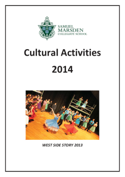 Cultural Activities 2014 - Samuel Marsden Collegiate School